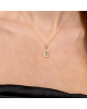 Pandantiv cu Lant Aur 18k Diamante, Peridot DERUVO