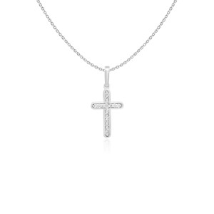 Pandantiv Cruce cu Lant Aur 18k Diamante BLANCO'S 