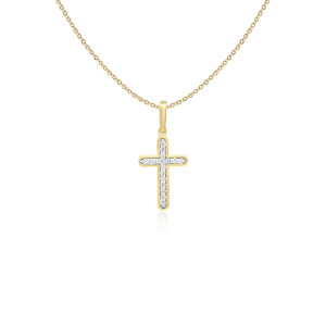 Pandantiv Cruce cu Lant Aur 18k Diamante BLANCO'S