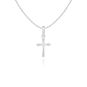 Pandantiv Cruce cu Lant Aur 18k Diamante BLANCO'S