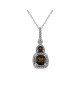 Pandantiv cu Lant Aur 18k Diamante, Quartz Fumuriu DERUVO