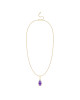 Pandantiv cu Lant Aur 18k Diamante, Ametist DERUVO