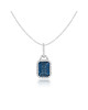 Pandantiv cu Lant  Aur 18k London Blue Topaz, Safire Albe DERUVO 