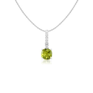 Pandantiv cu Lant Aur 18k Diamante, Peridot DERUVO