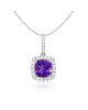 Pandantiv cu Lant Aur 18k Diamante, Ametist DERUVO Pandantiv cu Lant Aur 18k Diamante, Ametist DERUVO