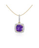 Pandantiv cu Lant Aur 18k Diamante, Ametist DERUVO Pandantiv cu Lant Aur 18k Diamante, Ametist DERUVO