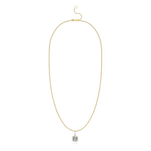 Pandantiv cu Lant Aur 18k Diamante, Ametist Verde DERUVO