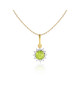 Pandantiv cu Lant Aur 18k Diamante, Peridot DERUVO