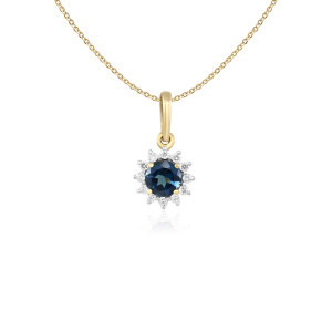Pandantiv Aur 18k Diamante, London Blue Topaz DERUVO