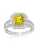Inel Aur 18k Diamante,Safir Galben DERUVO