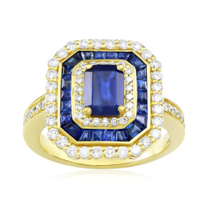 Inel Aur 18k Diamante, Safire DERUVO