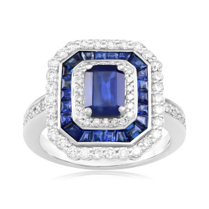 Inel Aur 18k Diamante, Safire DERUVO