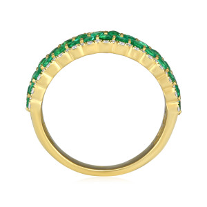 Inel Aur 18k Diamante, Smaralde DERUVO