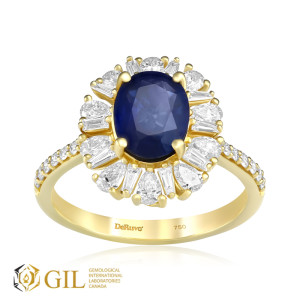 Inel Aur 18k Diamante, Safir DERUVO