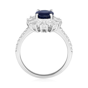 Inel Aur 18k Diamante, Safir DERUVO