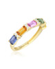 Inel Aur 18k Diamante, Safire Multicolore DERUVO