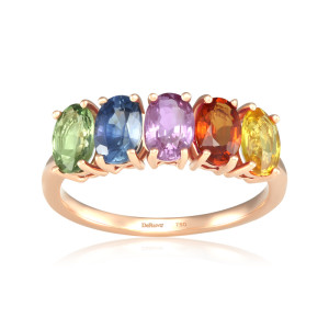 Inel Aur 18k Safire Multicolore DERUVO