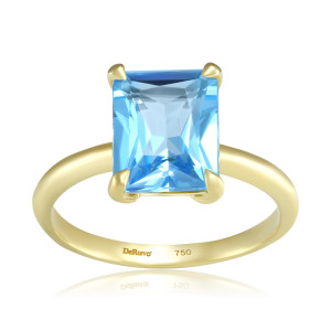 Inel Aur 18k Topaz Albastru, DERUVO