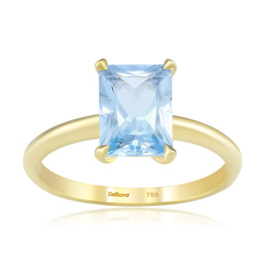Inel Aur 18k Sky Blue Topaz , DERUVO