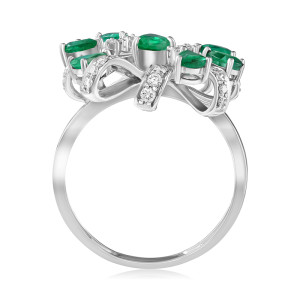 Inel Aur 18k Diamante,Smaralde DERUVO