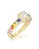 Inel Aur 18k Diamante, Safire Multicolore DERUVO