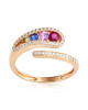 Inel Aur 18k Diamante,  Safire Multicolore, Rubine DERUVO