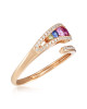 Inel Aur 18k Diamante,  Safire Multicolore, Rubine DERUVO