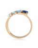 Inel Aur 18k Diamante, Topaz Albastru, London Blue Topaz DERUVO