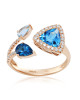 Inel Aur 18k Diamante, Topaz Albastru, London Blue Topaz DERUVO Inel Aur 18k Diamante, Topaz Albastru, London Blue Topaz DERUVO