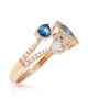 Inel Aur 18k Diamante, Topaz Albastru, London Blue Topaz DERUVO Inel Aur 18k Diamante, Topaz Albastru, London Blue Topaz DERUVO
