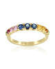 Inel Semi Eternity Aur 18k  Safire Multicolore, Rubire DERUVO