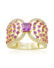 Inel Aur 18k Diamante, Safir Roz DERUVO Inel Aur 18k Diamante, Safir Roz DERUVO