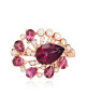 Inel Aur 18k Diamante, Turmaline Roz, Rodolit DERUVO