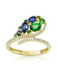 Inel Aur 18k Diamante, Safire, Granate Verzi DERUVO Inel Aur 18k Diamante, Safire, Granate Verzi DERUVO