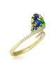 Inel Aur 18k Diamante, Safire, Granate Verzi DERUVO Inel Aur 18k Diamante, Safire, Granate Verzi DERUVO