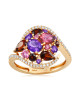 Inel Aur 18k Diamante, Ametist,Granat,Turmalina Roz DERUVO