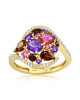 Inel Aur 18k Diamante, Ametist,Granat,Turmalina Roz DERUVO