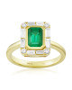 Inel Aur 18k Diamante, Smarald DERUVO