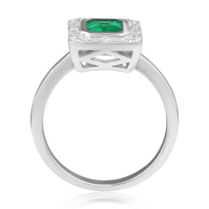 Inel Aur 18k Diamante, Smarald DERUVO 
