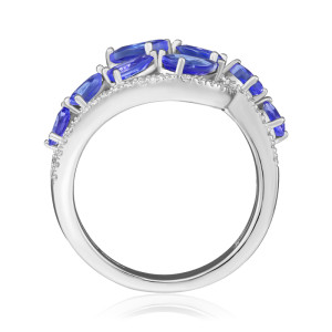 Inel Aur 18k Diamante, Tanzanite DERUVO