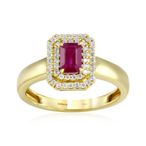Inel Aur 18k Diamante, Rubin DERUVO
