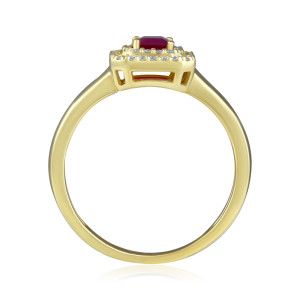 Inel Aur 18k Diamante, Rubin DERUVO