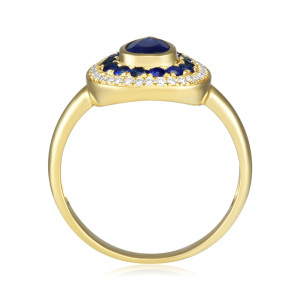 Inel Aur 18k Diamante, Safire DERUVO