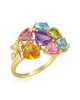 Inel Aur 18k Diamante, Pietre Multicolore DERUVO 