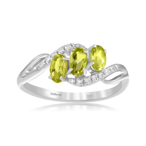 Inel Aur 18k Diamante, Peridot DERUVO