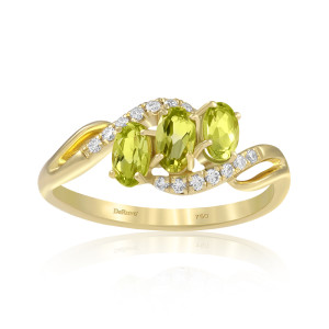 Inel Aur 18k Diamante, Peridot DERUVO