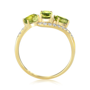 Inel Aur 18k Diamante, Peridot DERUVO