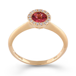 Inel Aur 18k Diamante, Turmalina Roz DERUVO 53