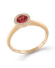 Inel Aur 18k Diamante, Turmalina Roz DERUVO 53