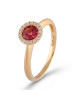 Inel Aur 18k Diamante, Turmalina Roz DERUVO 53